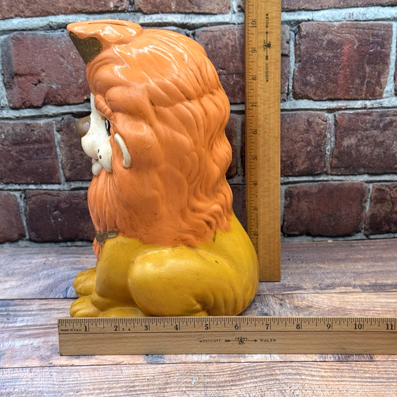 Vintage Lion Bank Hand Painted Chalkware Statue King of the Jungle-REPAIRED 1976 - Picture 3 of 8